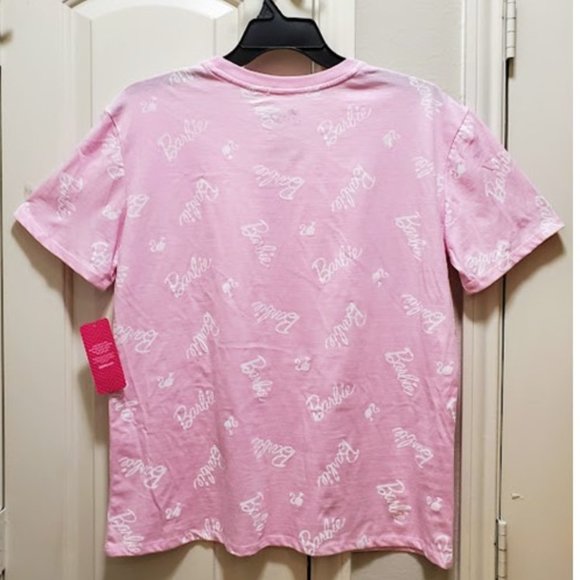 NWT Barbie Pink Short Sleeve Tee with Barbie Logo and Silhouette - Size XL - Picture 3 of 6